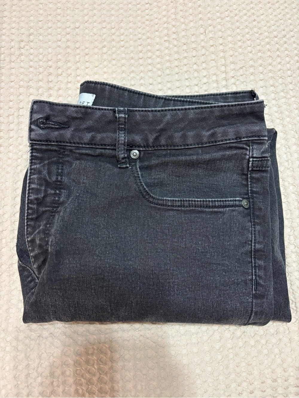 LOFT Black Washed Skinny Jeans